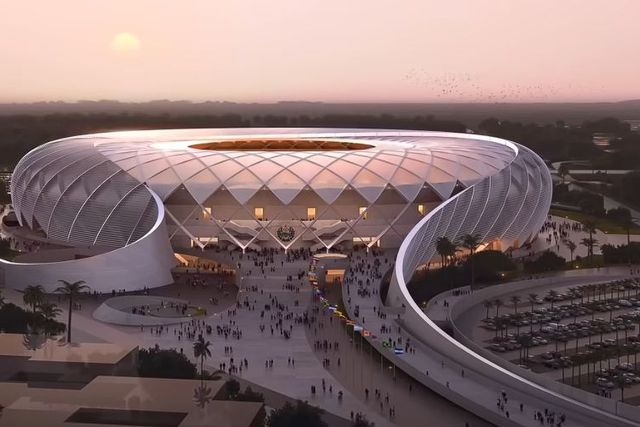Projeto do Estádio Nacional de El Salvador, com investimento chinês. Faz parte de um complexo que terá ainda um hotel, um centro de convenções, um auditório, campos desportivos ao ar livre e uma clínica médica