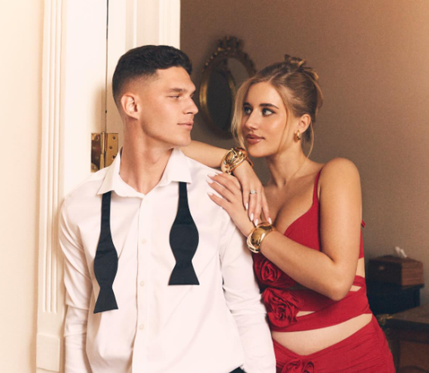 Sudakov, médio do Benfica, e a mulher, Liza - Foto LizaSudakov/Instagram