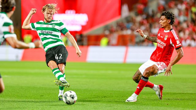 Hjulmand e Ríos, médios de Sporting e Benfica  - Foto: Miguel Nunes
