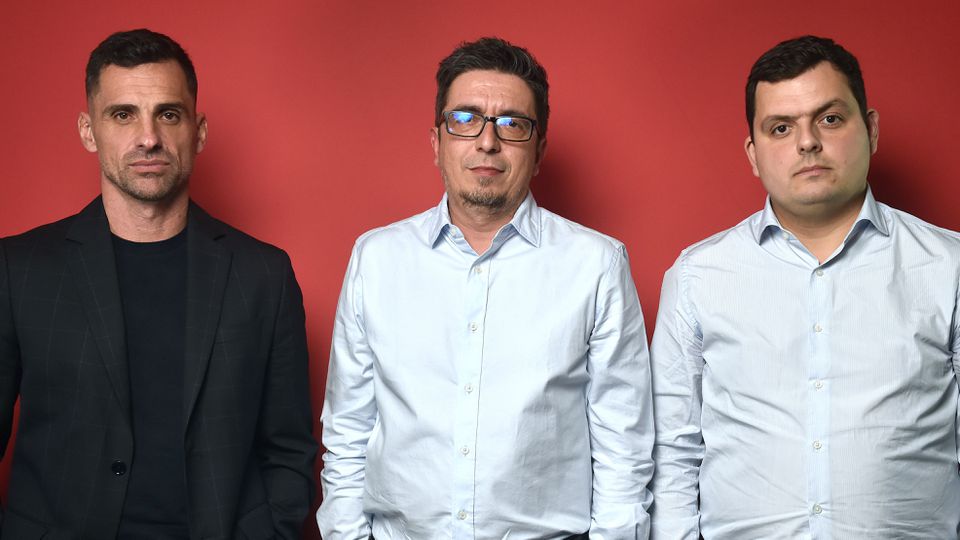 Carlos André, João Pimpim e André Geraldes fazem o 'Política Desportiva' (foto: Miguel Nunes)