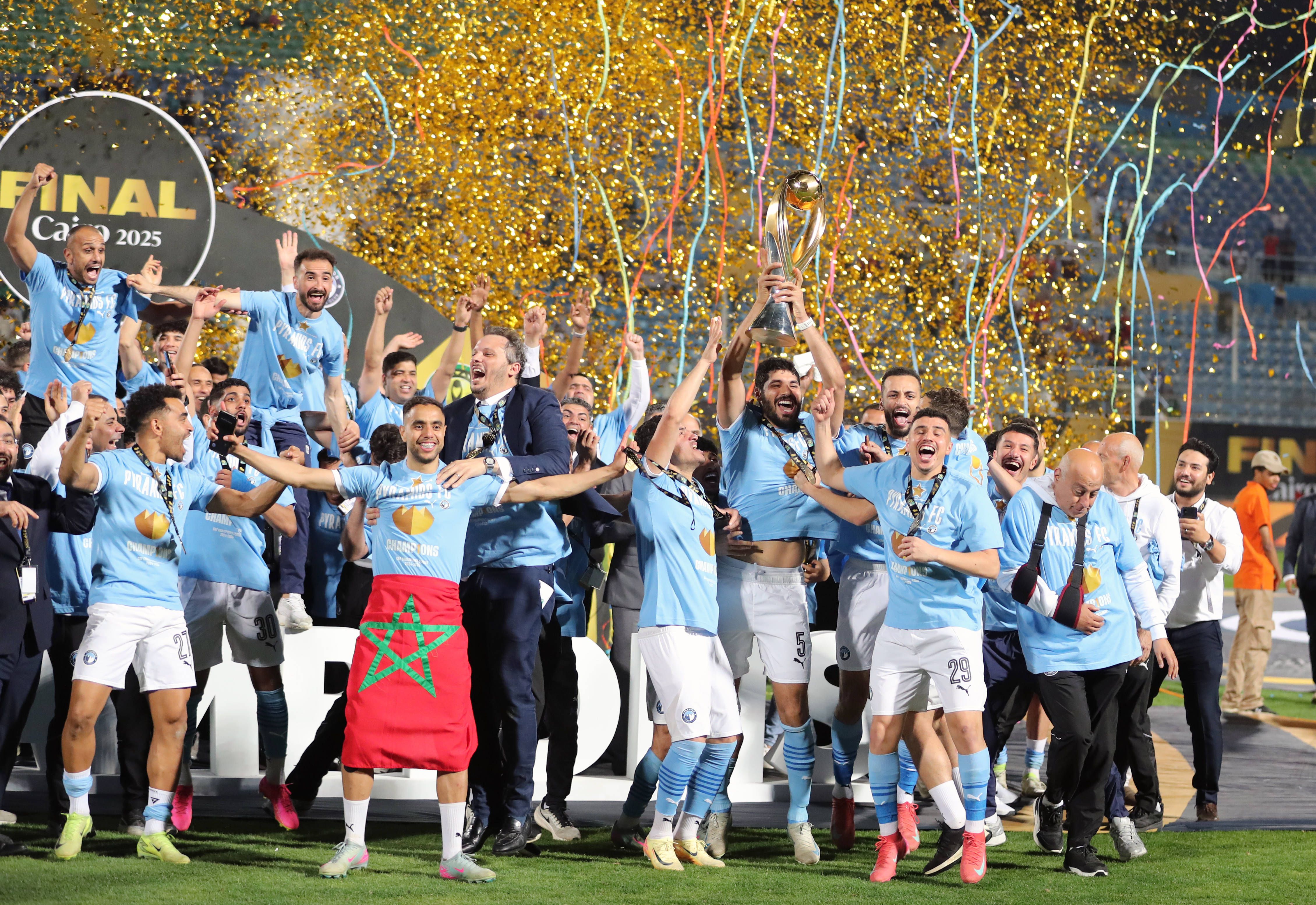 Pyramids, do Egito, ganhou a Champions asiática, após derrotar o Mamelodi Sundowns - Foto: IMAGO