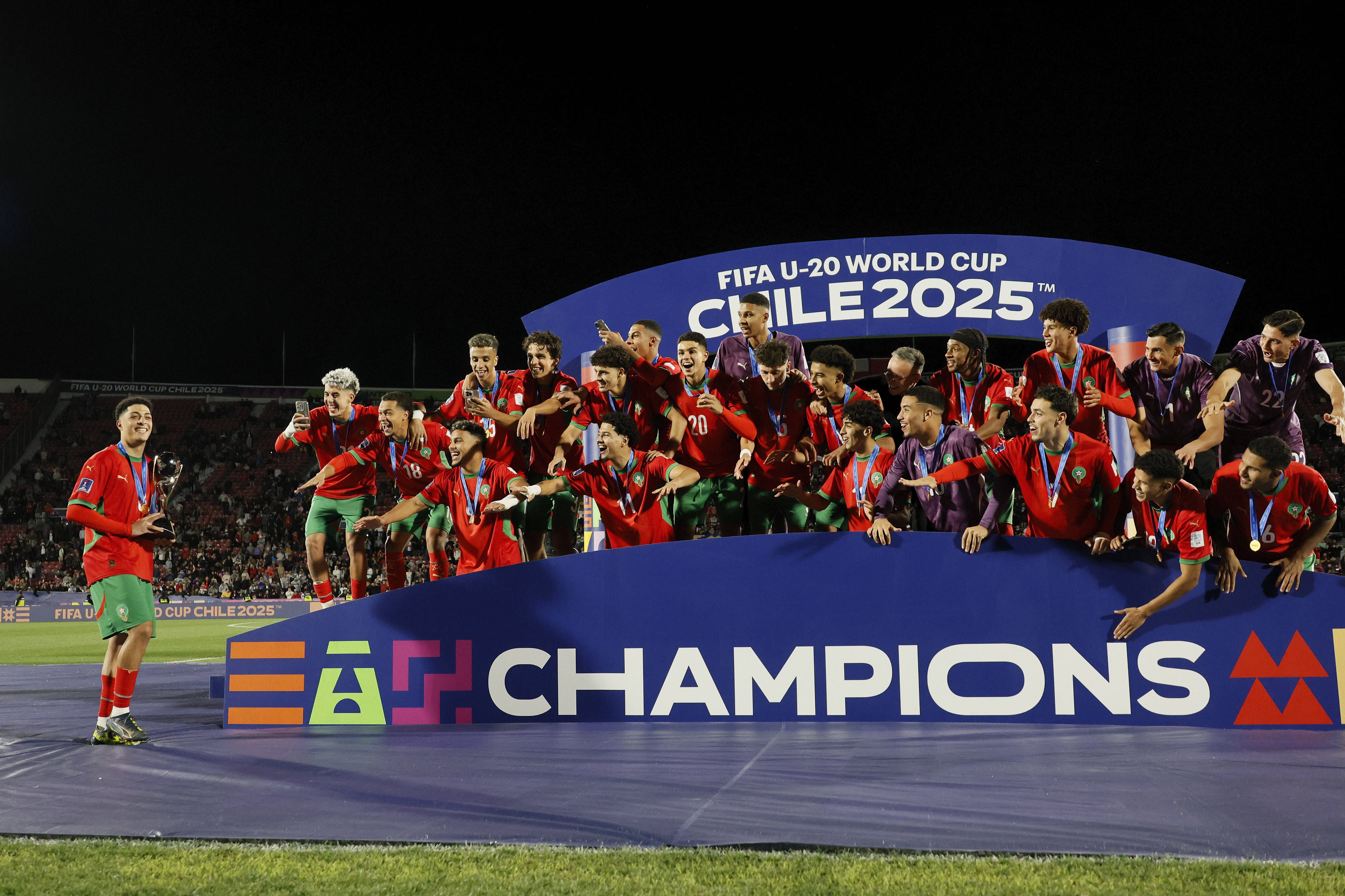 Marrocos venceu o Mundial Sub-20 no Chile, em outubro de 2025, ao vencer a Argentina (2-0) na final - Foto: IMAGO