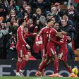 Festejos do Liverpool em Anfield