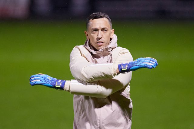 Agustín Marchesín no período de aquecimento quando representava o Celta