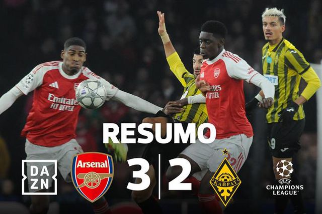Oito em oito: Arsenal vence e faz o pleno na fase de liga (resumo)