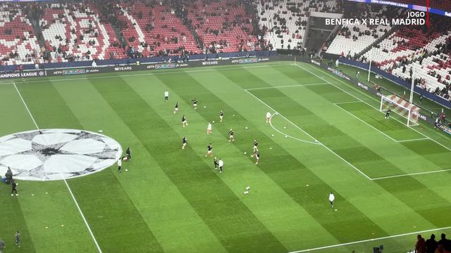 Aquecimento da equipa do Benfica