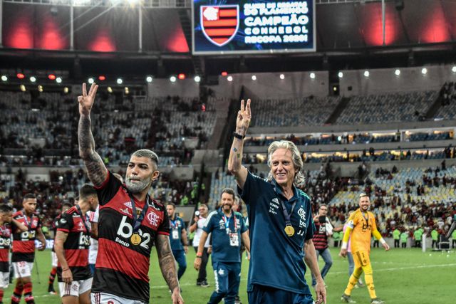 Gabigol com Jorge Jesus