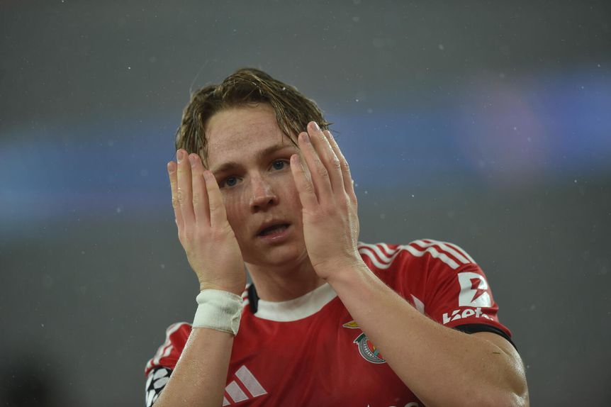 Schjelderup, extremo do Benfica - Foto Miguel Nunes