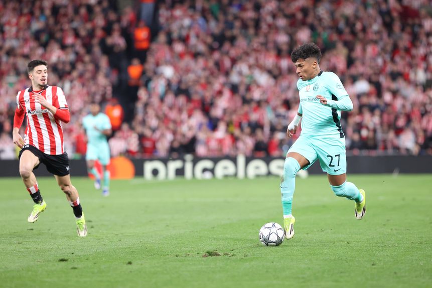 Alisson decisivo no País Basco, ao apontar o 3-2 que garantiu a vitória e o apuramento direto do Sporting para os oitavos de final da Uefa Champions League 2025/2026. Foto IMAGO