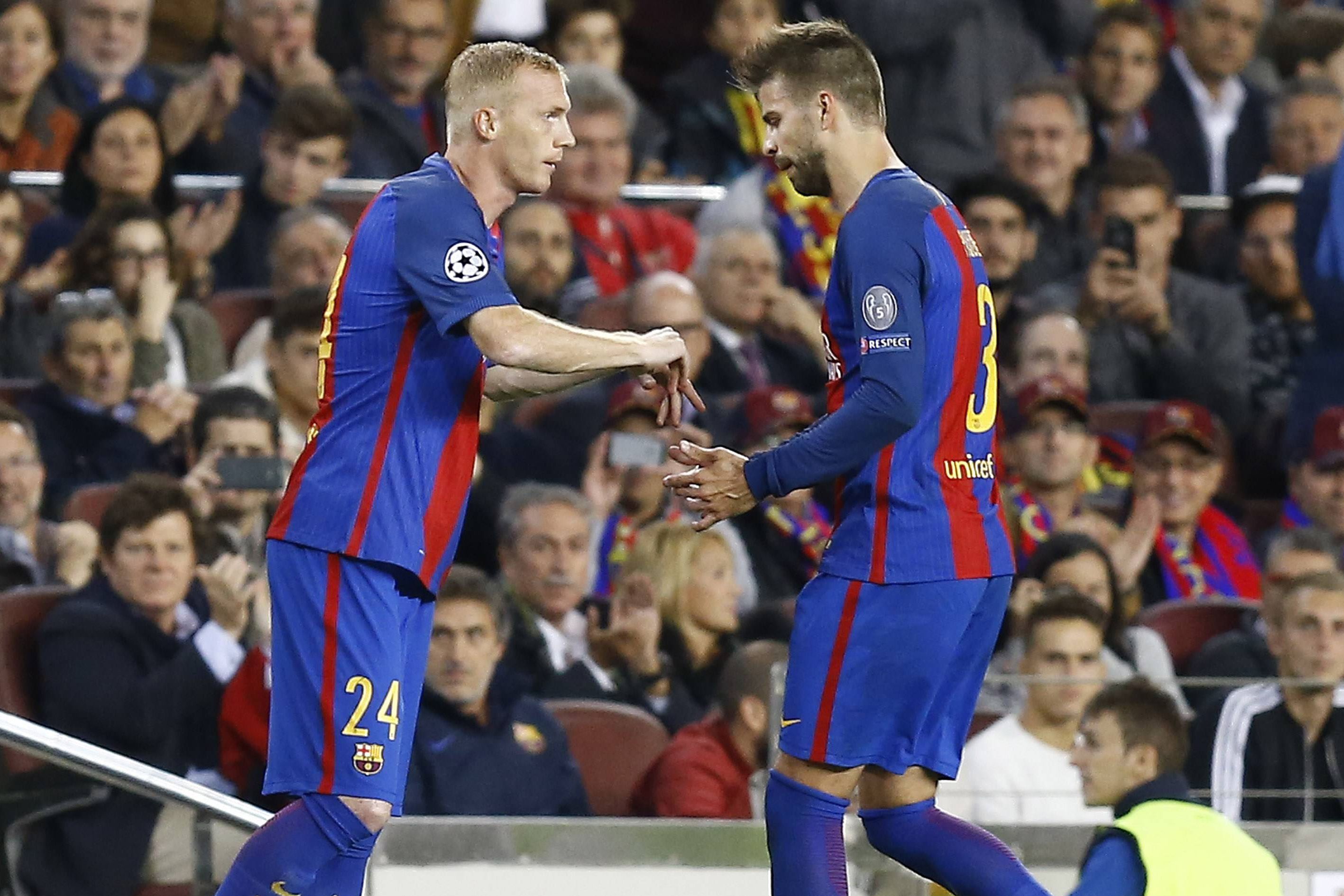 Mathieu e Piqué no Barcelona