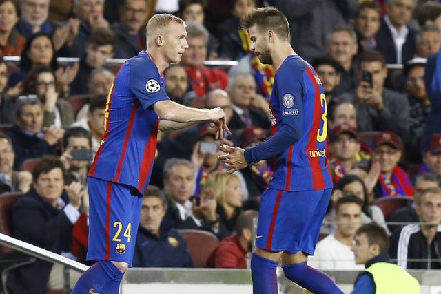 Mathieu e Piqué no Barcelona