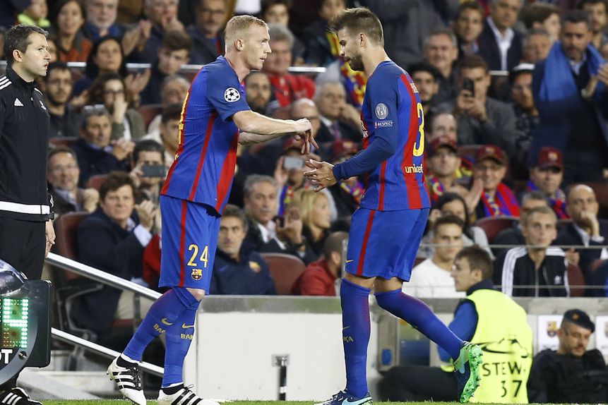 Mathieu e Piqué no Barcelona