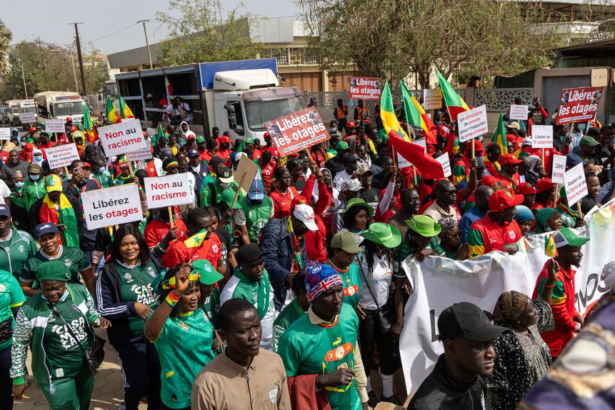 Manifestações em Dakar contra a detenção de senegaleses em Marrocos - Foto: EPA