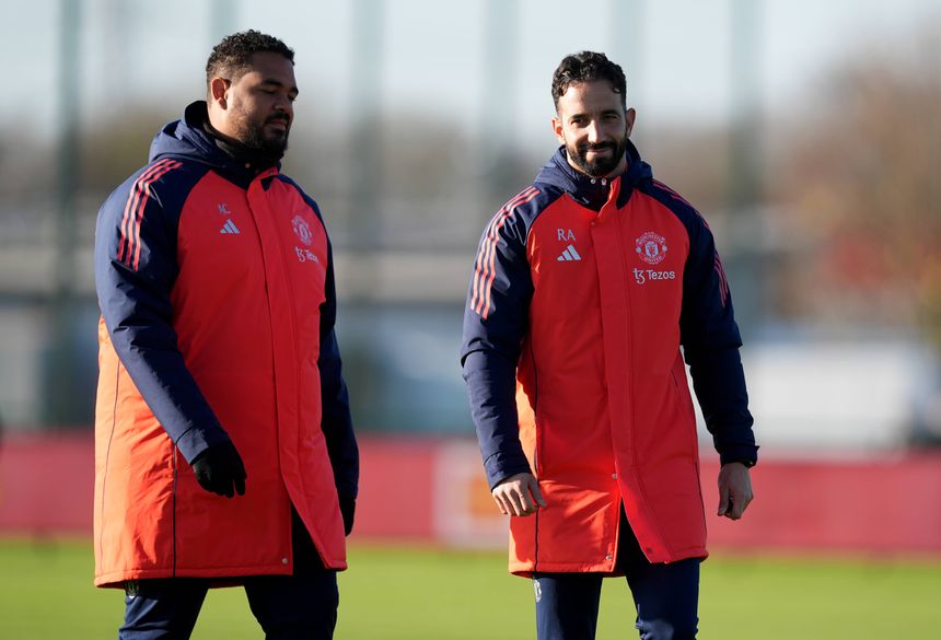 Adélio Cândido e Ruben Amorim no Manchester United (foto: IMAGO)