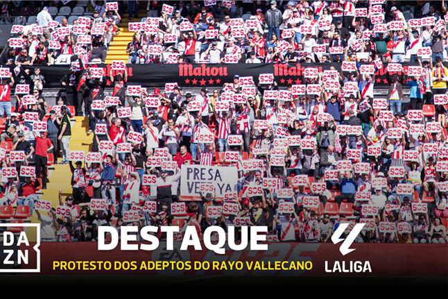 «SOS!»: adeptos do Rayo pedem socorro e protestam contra a direção