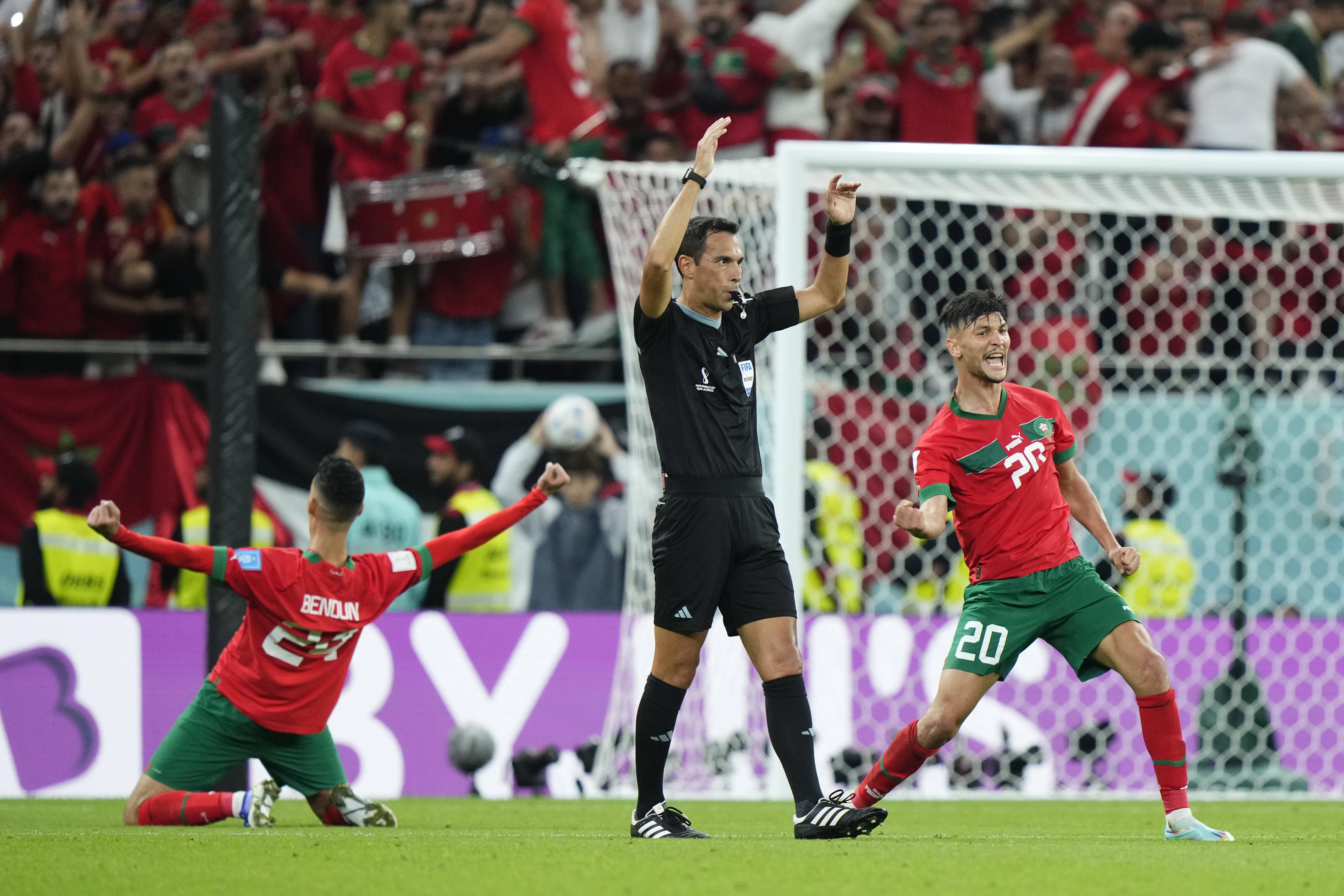 Festa de Marrocos após eliminar Portugal no Mundial 2022
