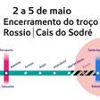 Troço Rossio/Cais do Sodré do Metro de Lisboa encerrado entre 2 e 5 de maio