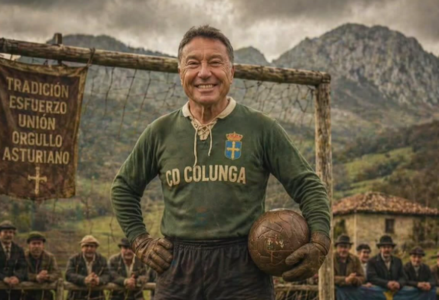 Mateos González, guarda-redes de 70 anos (Foto: CD Colunga)
