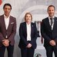Rui Costa e Frederico Varandas com Helena Pires, CEO da FPF, na final da Taça de Portugal de futsal, disputada em Gondomar (Foto: FPF)