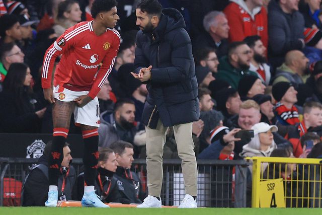 Marcus Rashford com Ruben Amorim