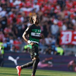Geovany Quenda ao serviço do Sporting na final da Taça de Portugal