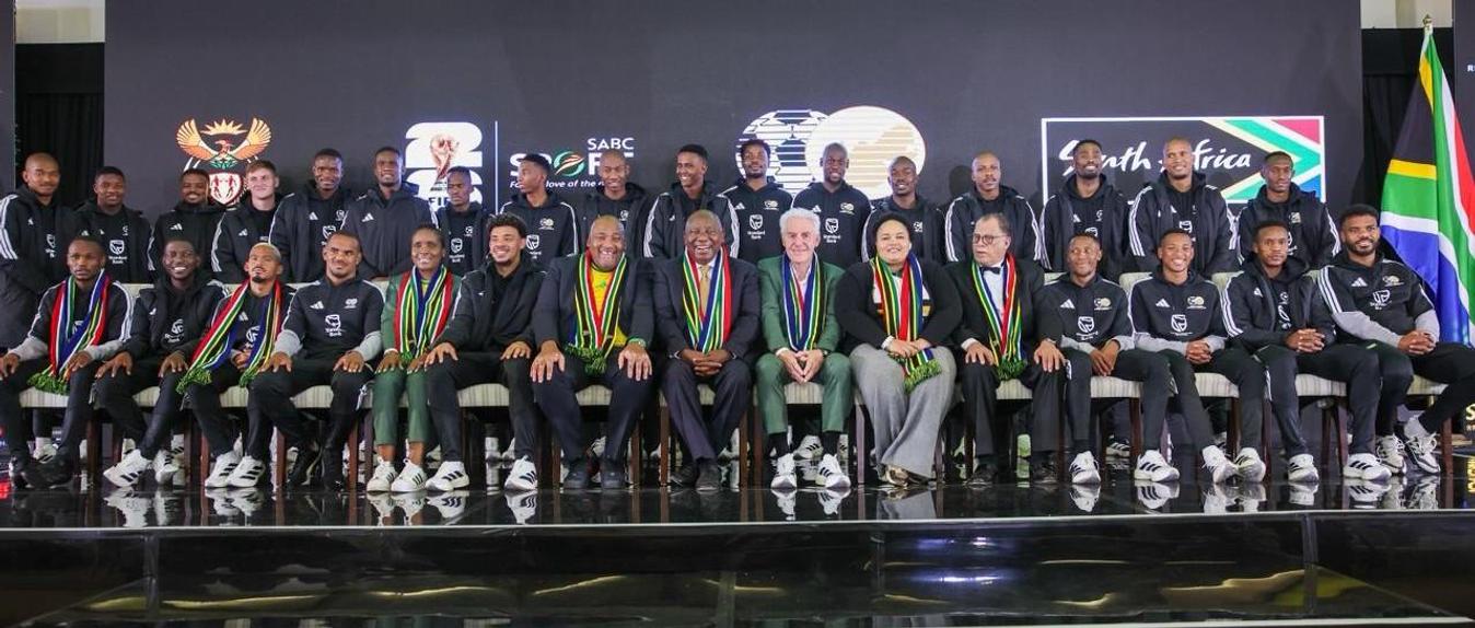 Seleção da África do Sul posa em Pretória