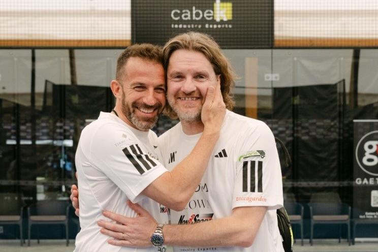 Del Piero e De Franceschi são parceiros no padel - Foto: D. R.