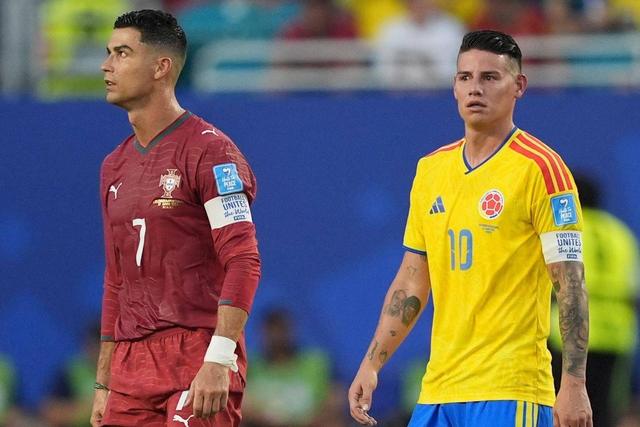 Cristiano Ronaldo e James Rodríguez lado a lado