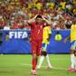 Cristiano Ronaldo leva as mãos à cabeça frente à Colômbia