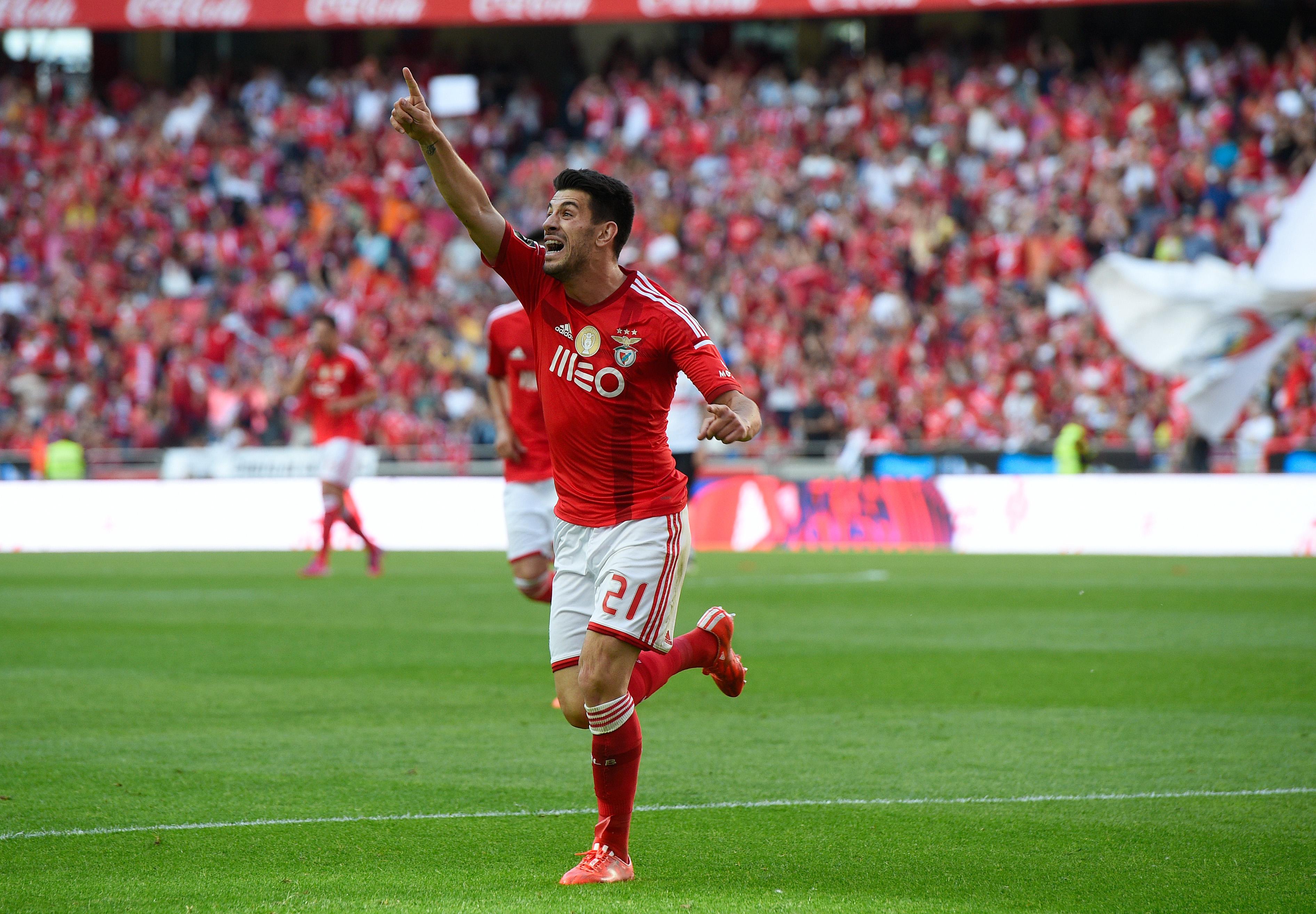 Pizzi era jogador do Atlético Madrid quando foi contratado pelo Benfica em 2013/14 — nessa época jogou no Espanhol por empréstimo das águias, antes de se afirmar na equipa encarnada, na temporada seguinte - Foto: A BOLA/António Azevedo
