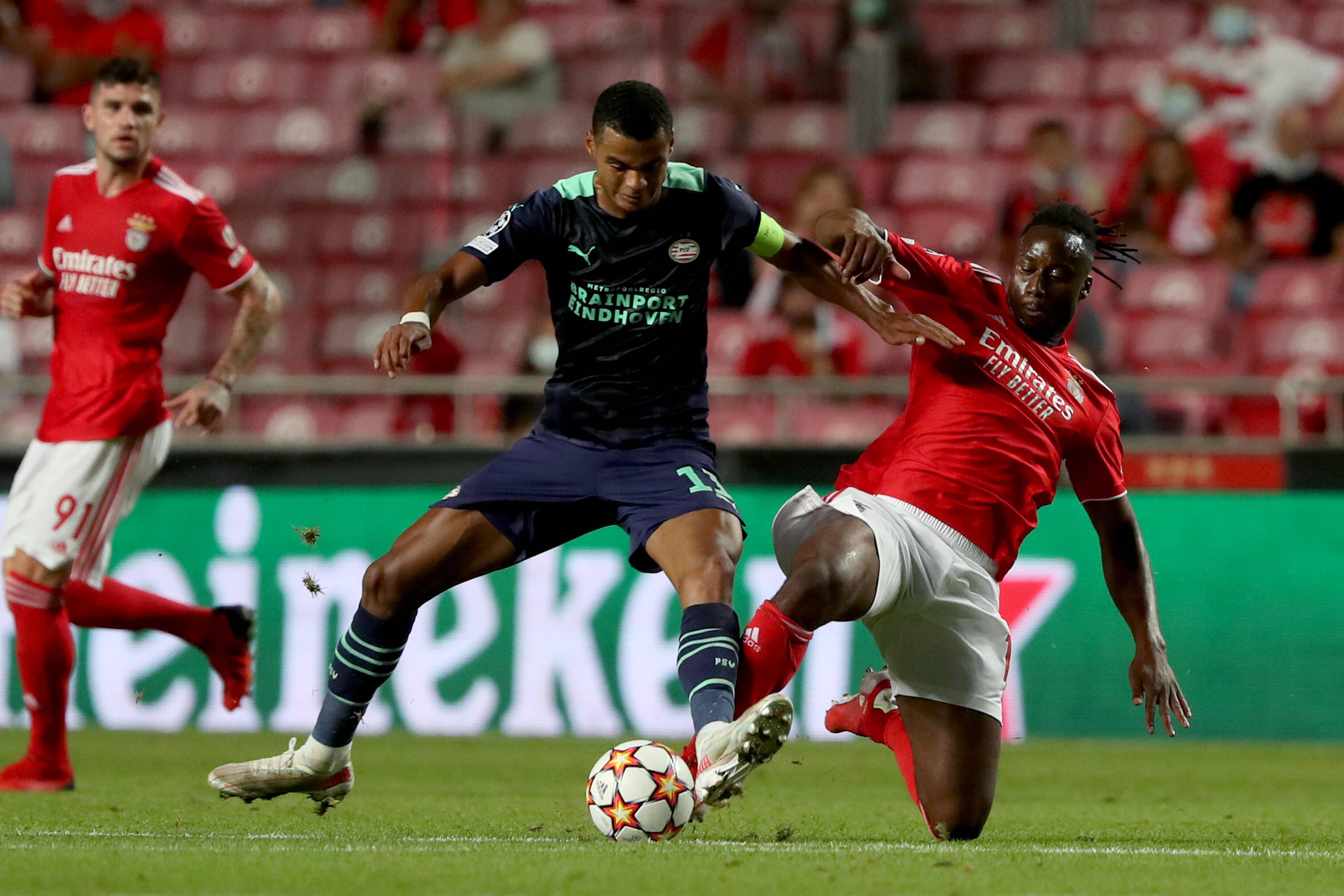 Meité em duelo com Gakpo, durante encontro entre Benfica e PSV