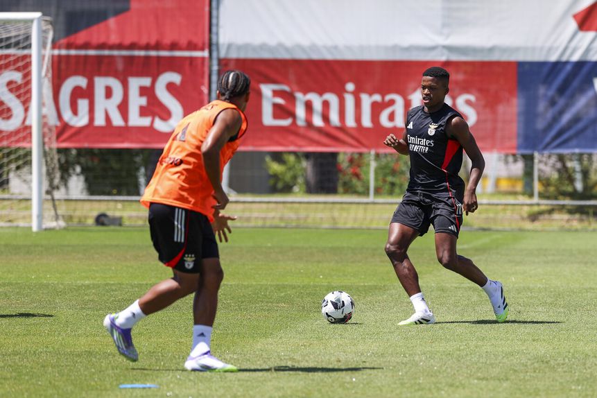 Florentino no treino desta manhã no Seixal