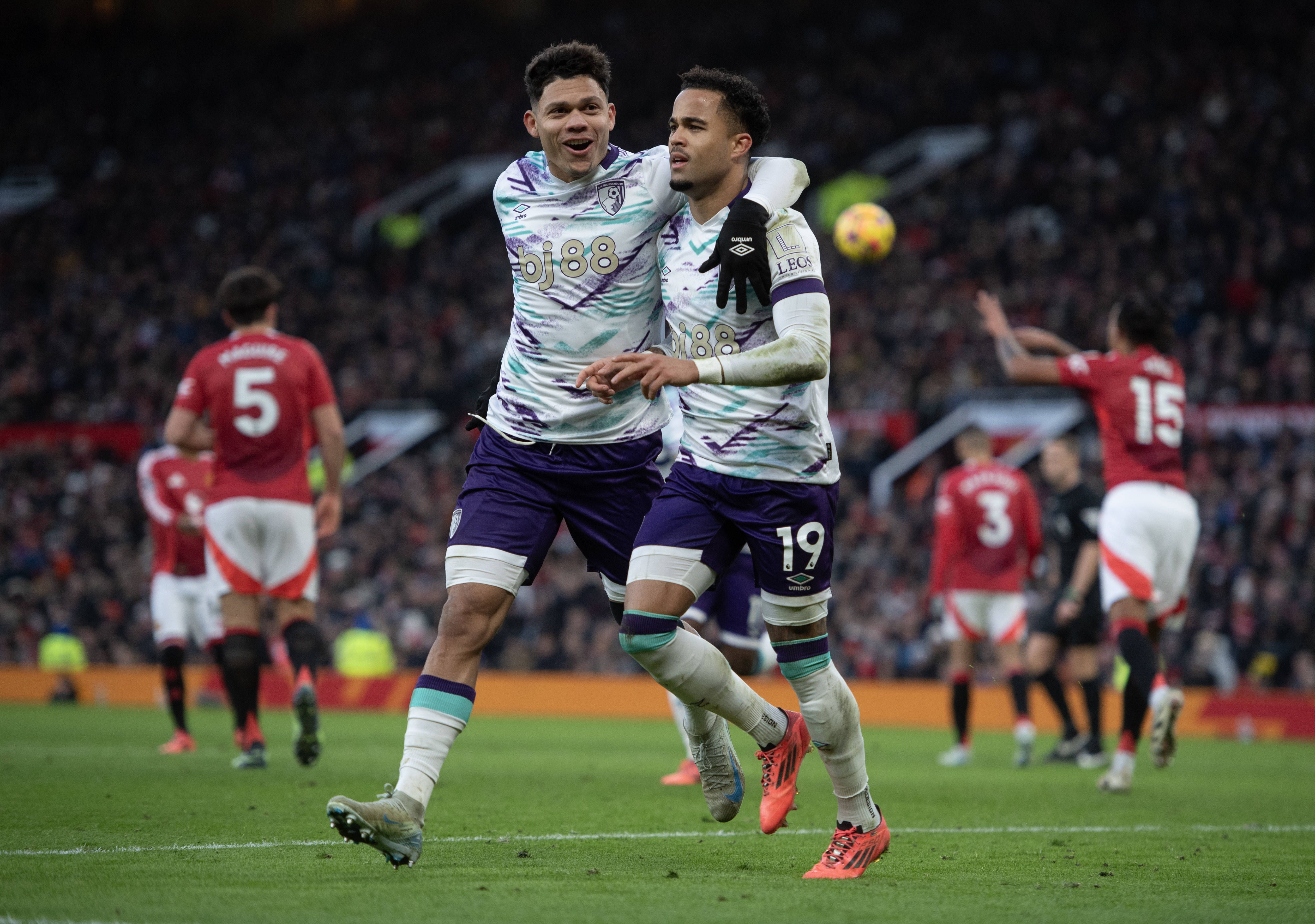 Manchester United sofreu pesada derrota em casa com o Bournemouth por 0-3, para a liga inglesa, a 22 de dezembro de 2024 (IMAGO)