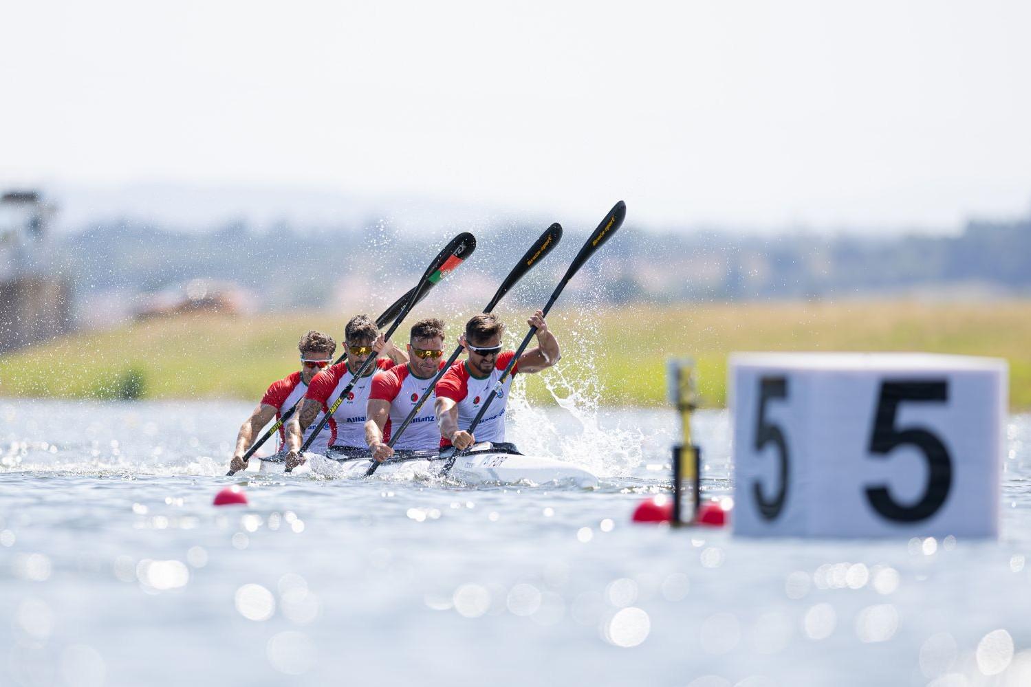 Gustavo Gonçalves, João Ribeiro, Messias Baptista e Pedro Casinha em K4 500 durante a final dos Mundiais de Poznan (foto COP)