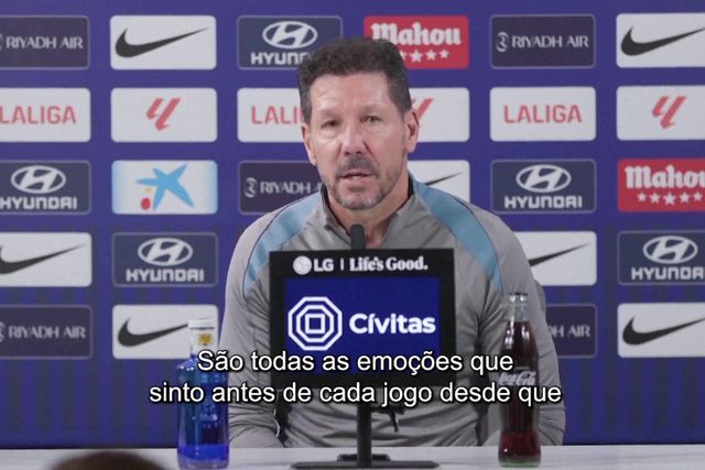 Simeone antes do dérbi: «Estou sempre ansioso, nervoso, com medo...»