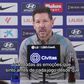Simeone antes do dérbi: «Estou sempre ansioso, nervoso, com medo...»