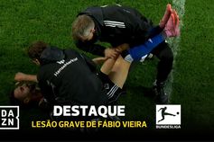 Fábio Vieira vê vermelho e lesiona-se na mesma jogada