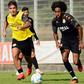 O plantel do Nacional regressou aos treinos, após três dias de folga. -Foto: NACIONAL