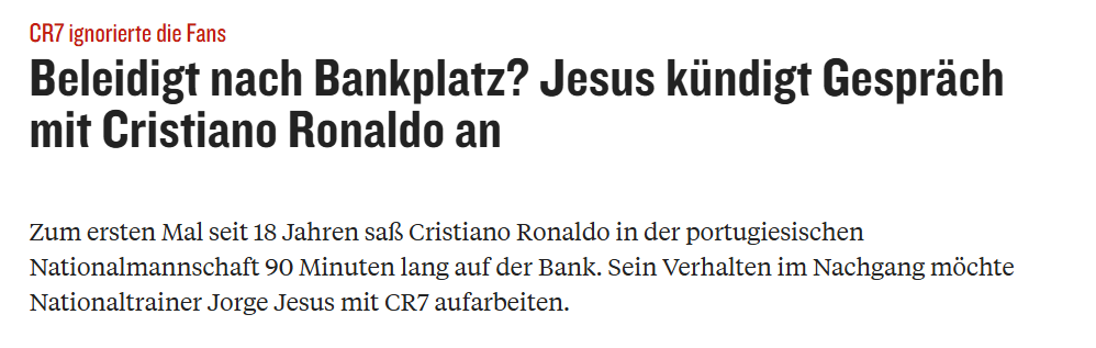 Kicker (Alemanha): «CR7 ignorou os adeptos. Ofendido por ter sido deixado no banco de suplentes? Jesus anuncia conversa com Ronaldo»