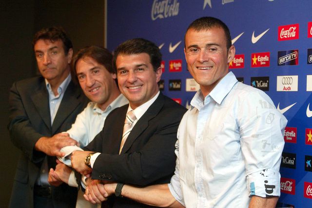 Luis Enrique e Joan Laporta em 2008