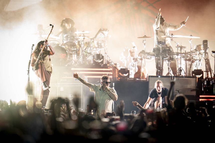 Gorillaz de Damon Albarn em atuação em Madrid, em setembro