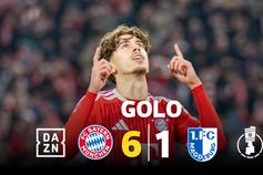 Médio português fez um golaço na vitória do Bayern na Taça