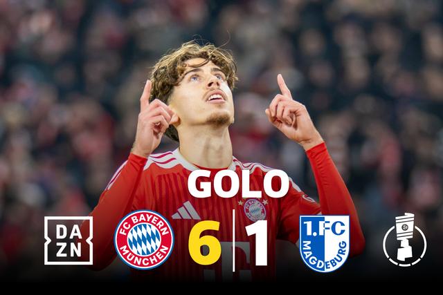 Médio português fez um golaço na vitória do Bayern na Taça