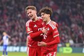 David Michael Santos Daiber a festejar o primeiro golo pelo Bayern na estreia