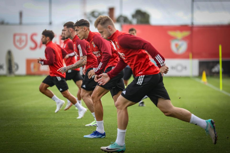 Sorrisos e foco no Benfica antes do Inter (imagens)