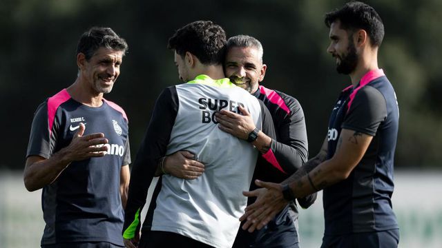 Rui Borges com motivos para sorrir: Pedro Gonçalves a 100 por cento - Foto: SPORTING CP