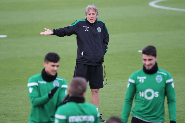 Jesus no treino do Sporting (Pedro Benavente/ABOLA)