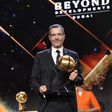Jorge Mendes com o prémio de melhor agente em 2025 - Foto: Globe Soccer Awards
