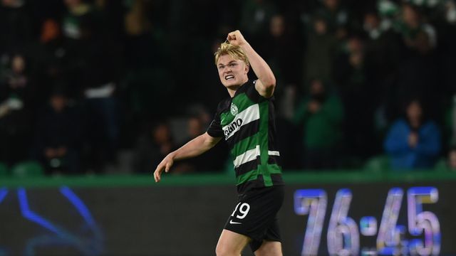 Harder festejou efusivamente o golo que marcou em Alvalade, que valeu o empate a um com o Bolonha, e garantiu passagem do Sporting ao play-off dos oitavos da Champions