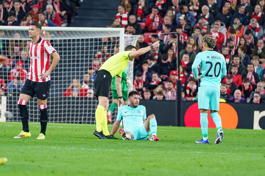 Gonçalo Inácio saiu aos 25 minutos do jogo em Bilbau devido a lesão - Foto: IMAGO